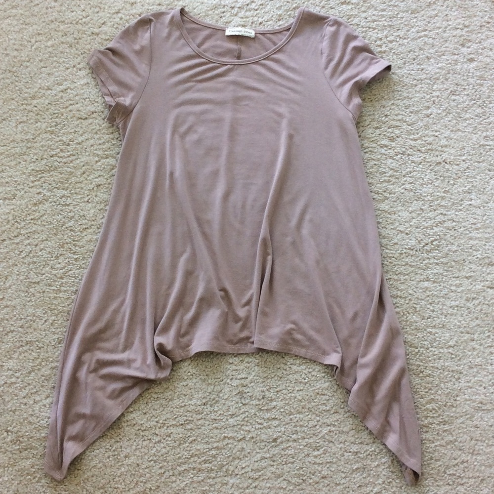 Taupe Color Short Sleeve Tunic Top - Picture 6 of 6